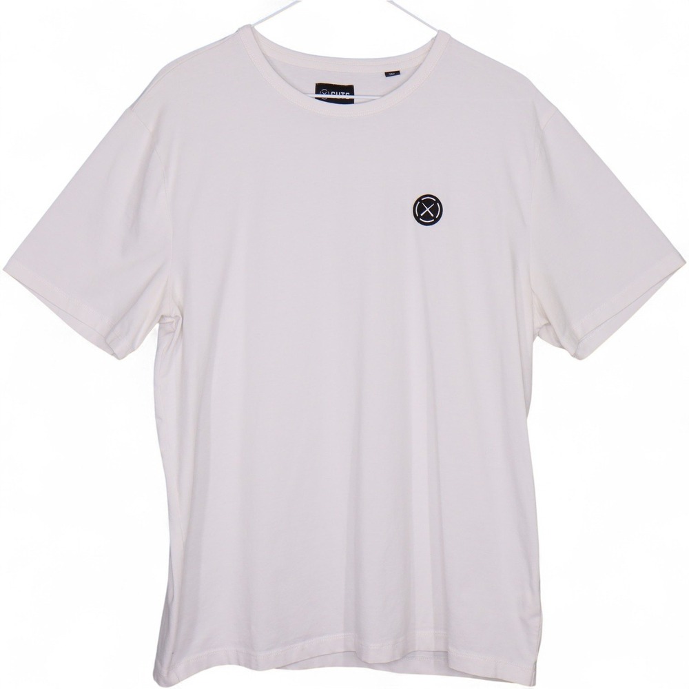 CUTS Trim White T Shirt Mens XL Short Sleeve Crew Neck Cotton Blend Casual